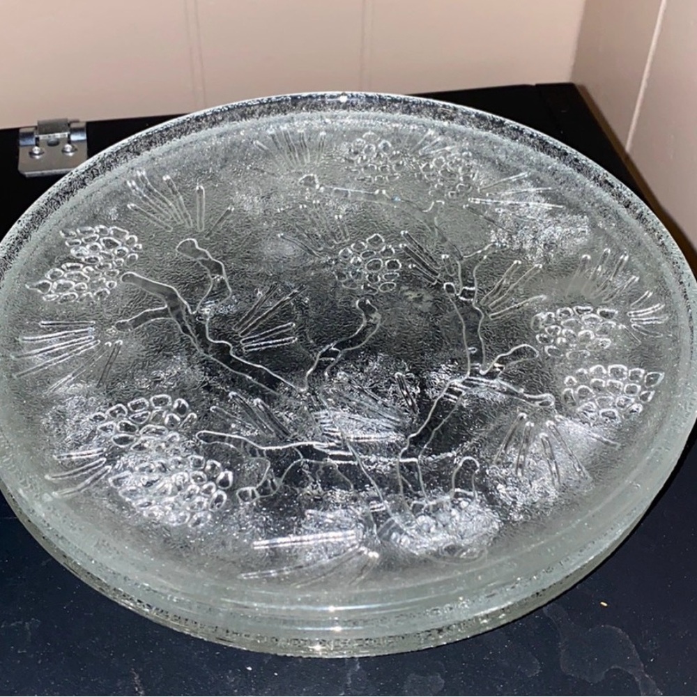 3- Vtg. Embossed Ponderosa Pine Glass 8” salad plate